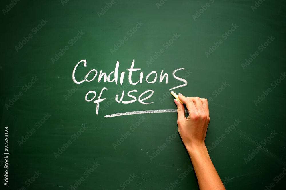 Conditions of use, hand draw Conditions of use, hand draw