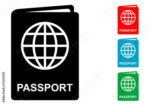 Pictograma pasaporte con varios colores