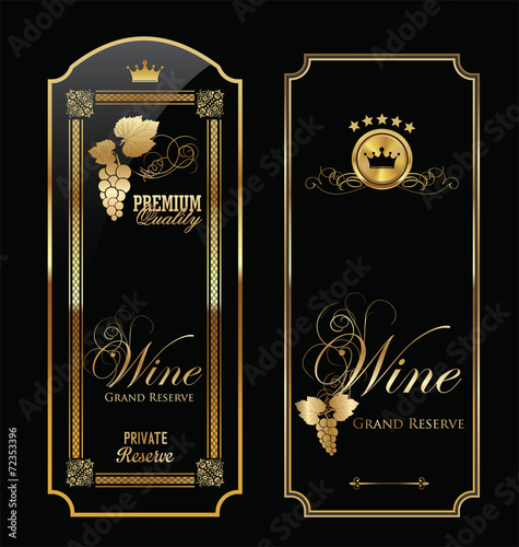 Golden wine label collection