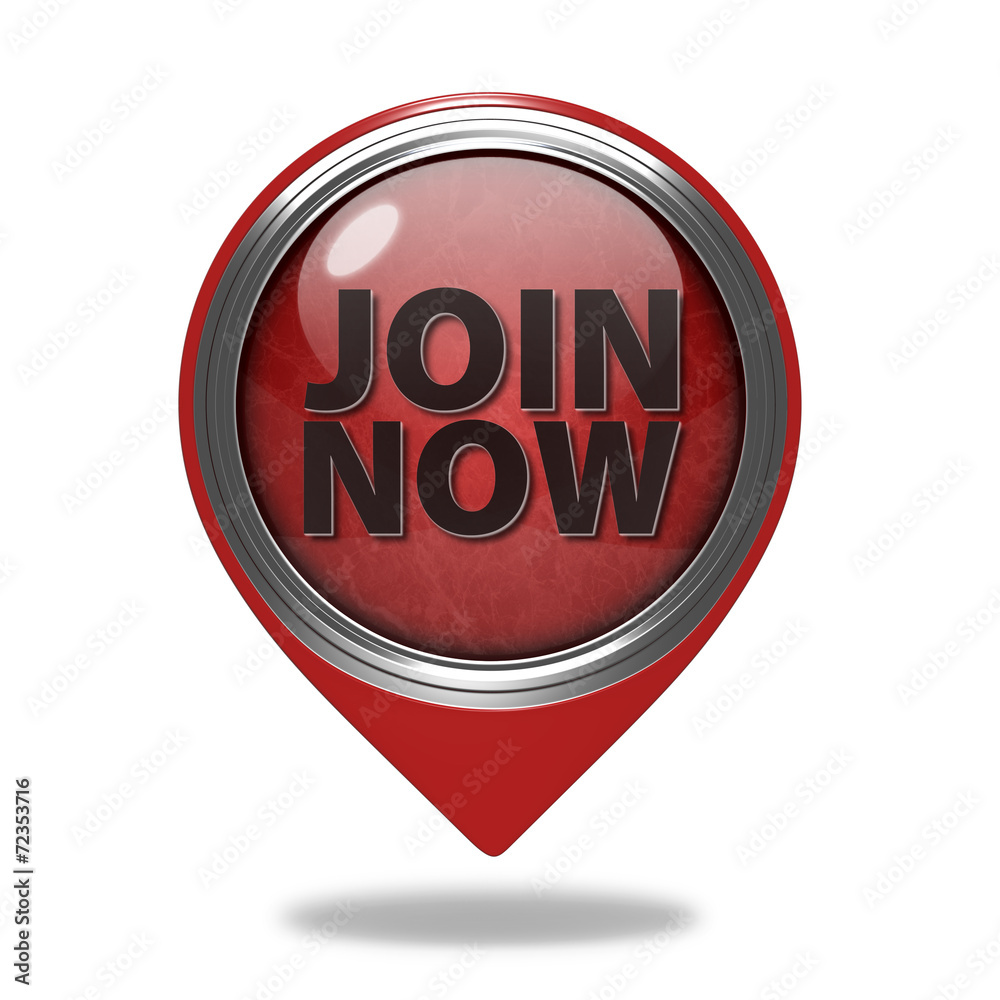 Join now pointer icon on white background Join now pointer icon on white background