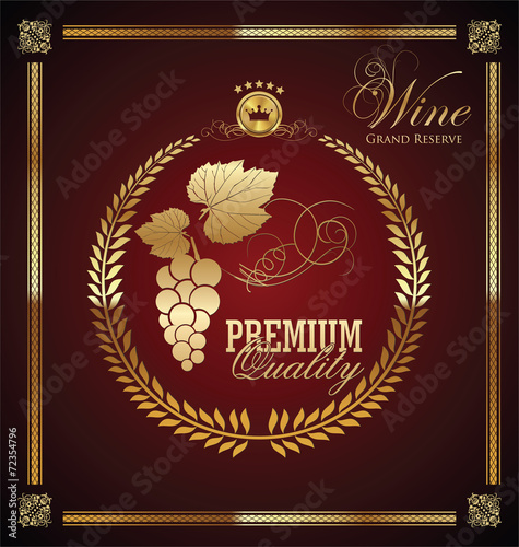 Golden wine label