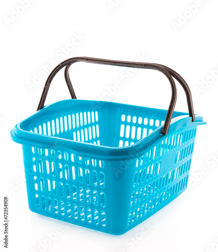 Shopping plastic basket isolated on white background