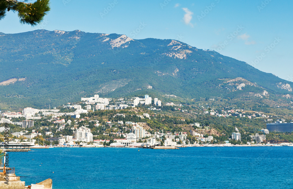 skyline of Yalta city on Black Sea