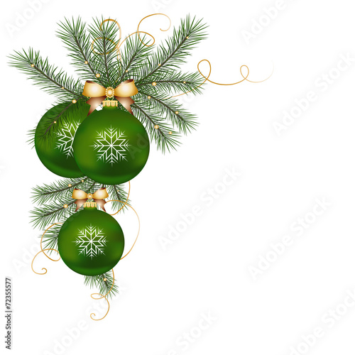 Green Christmas Ornaments in vectors