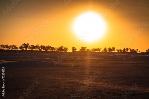 Sunset in the Sahara desert - Douz, Tunisia.