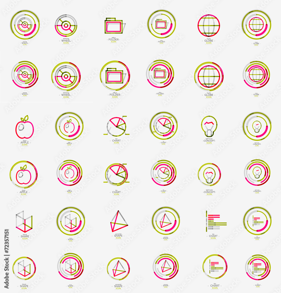 Minimal thin line design web icon set, stamps Minimal thin line design web icon set, stamps