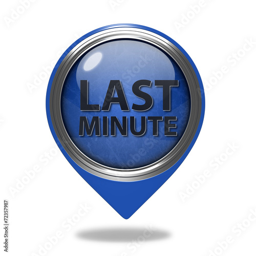 Last minute pointer icon on white background