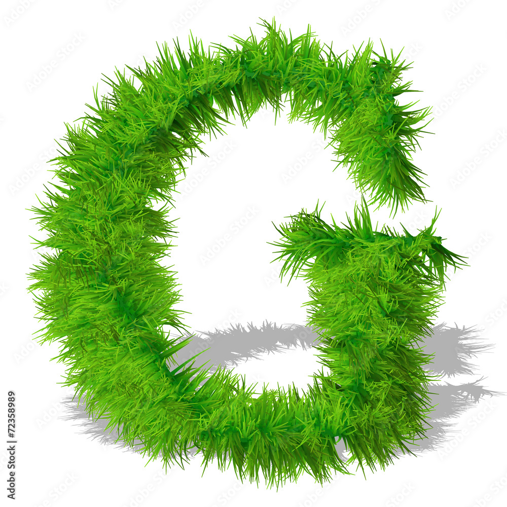 Conceptual green grass 3D font isoalted Conceptual green grass 3D font isoalted