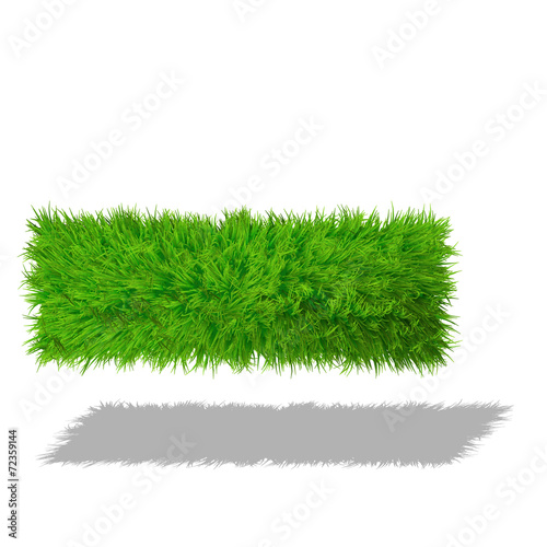 Conceptual green grass 3D font isoalted