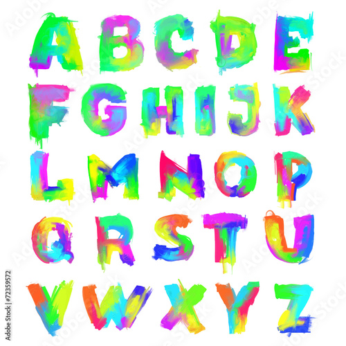 English painted alphabet