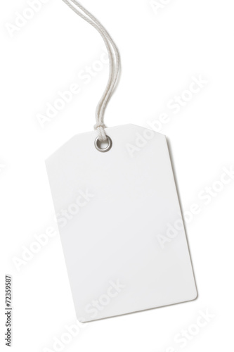 Blank paper price or gift tag isolated