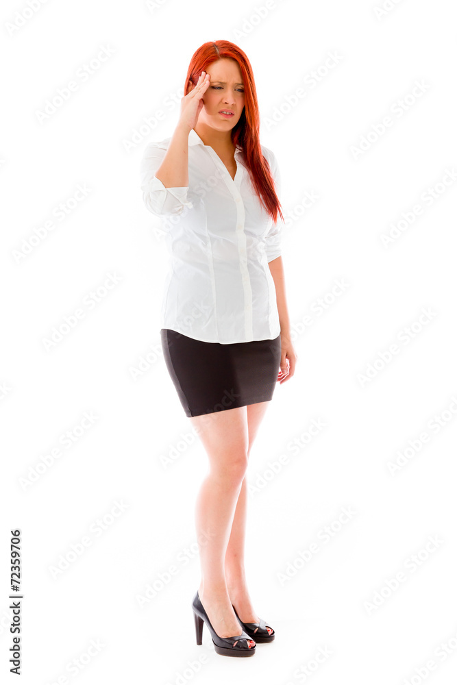Fototapeta premium model isolated on plain background confused headache