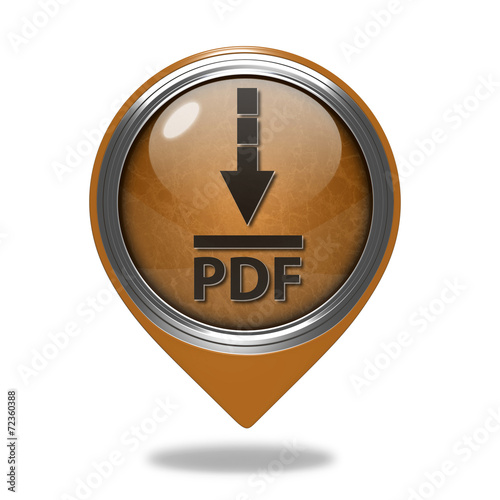 Pdf download pointer icon on white background photo