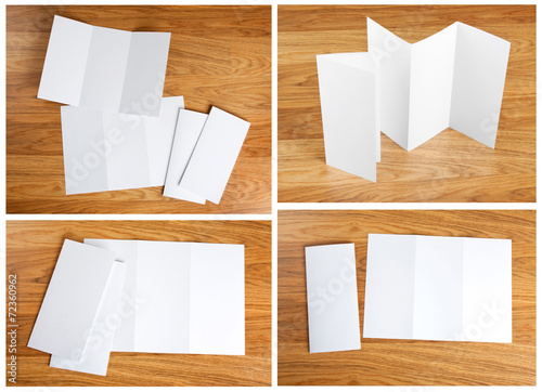 blank white folding paper flyer