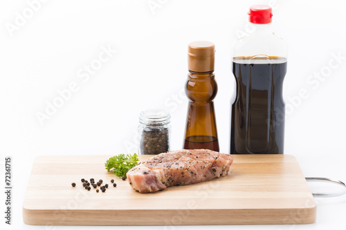 raw meat pork steak with black pepper