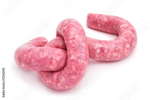 uncooked pork meat sausage