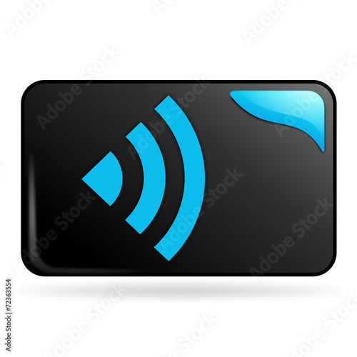 réseau sur bouton web rectangle bleu