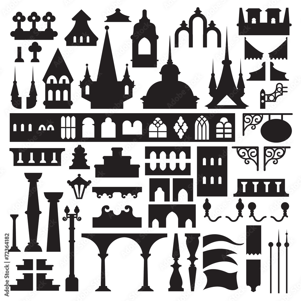 Obraz premium Castle Vintage Vector Separate