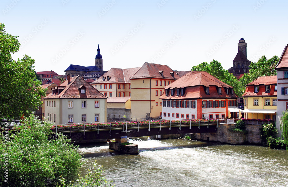 Fototapeta premium Brücke über die Regnitz in Bamberg