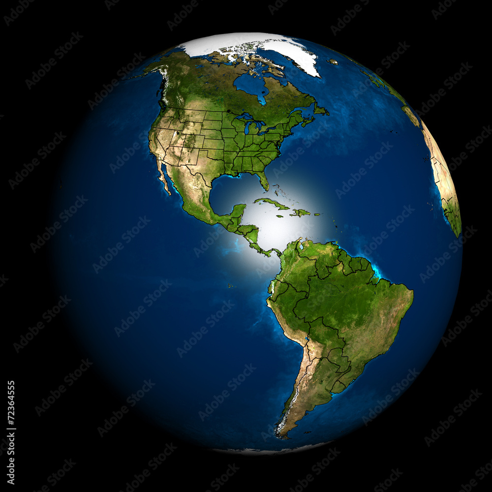 Fototapeta premium Earth with accurate country boundaries.