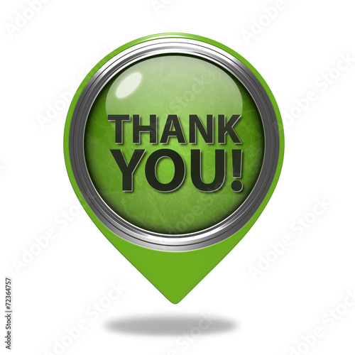 Thank you pointer icon on white background