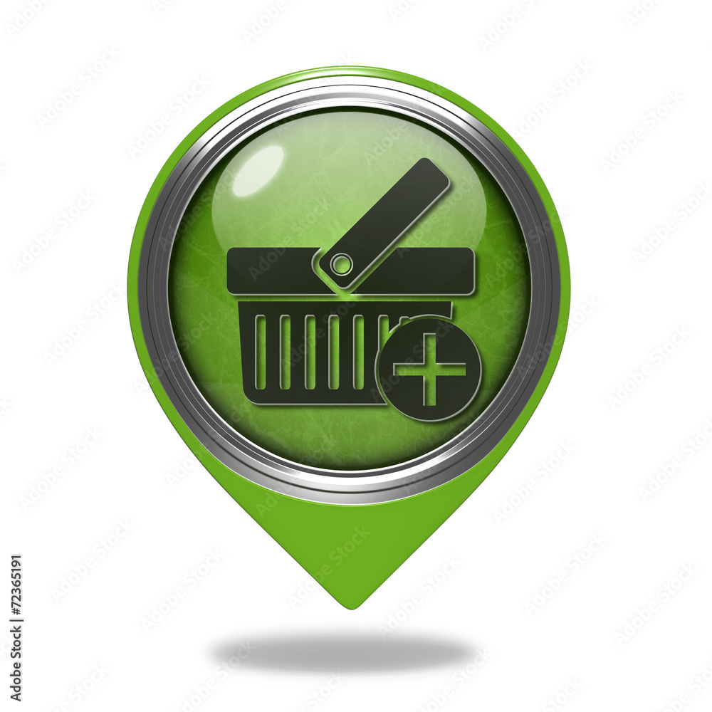 Add to basked pointer icon on white background Add to basked pointer icon on white background