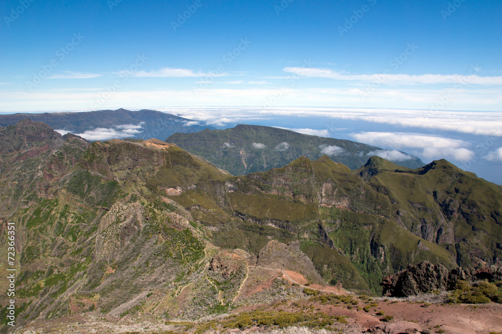 Fototapeta premium Blick vom Pico Ruivo ins Tal