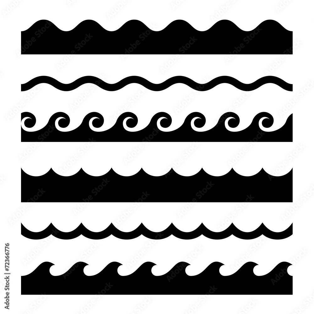 Seamless Wave Pattern Set. Template Seamless Wave Pattern Set. Template
