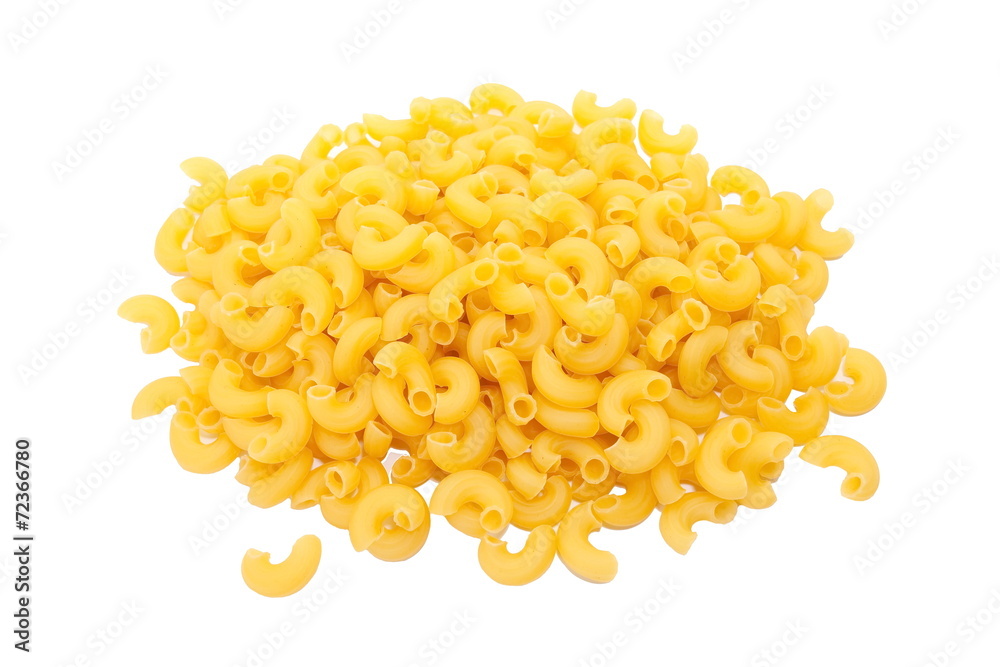 Raw italian macaroni isolated on a white background Raw italian macaroni isolated on a white background
