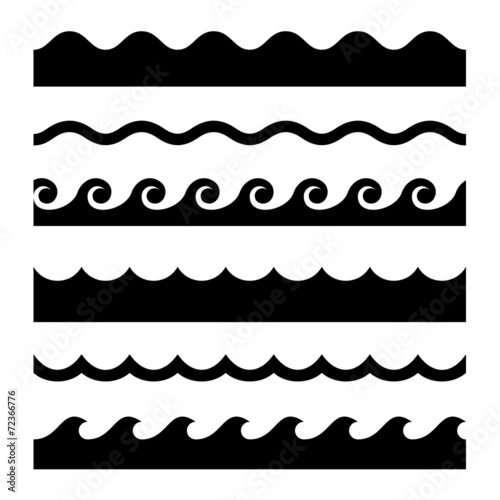 Seamless Wave Pattern Set.  Template