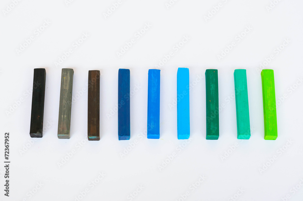 colorful chalks isolated on white background colorful chalks isolated on white background