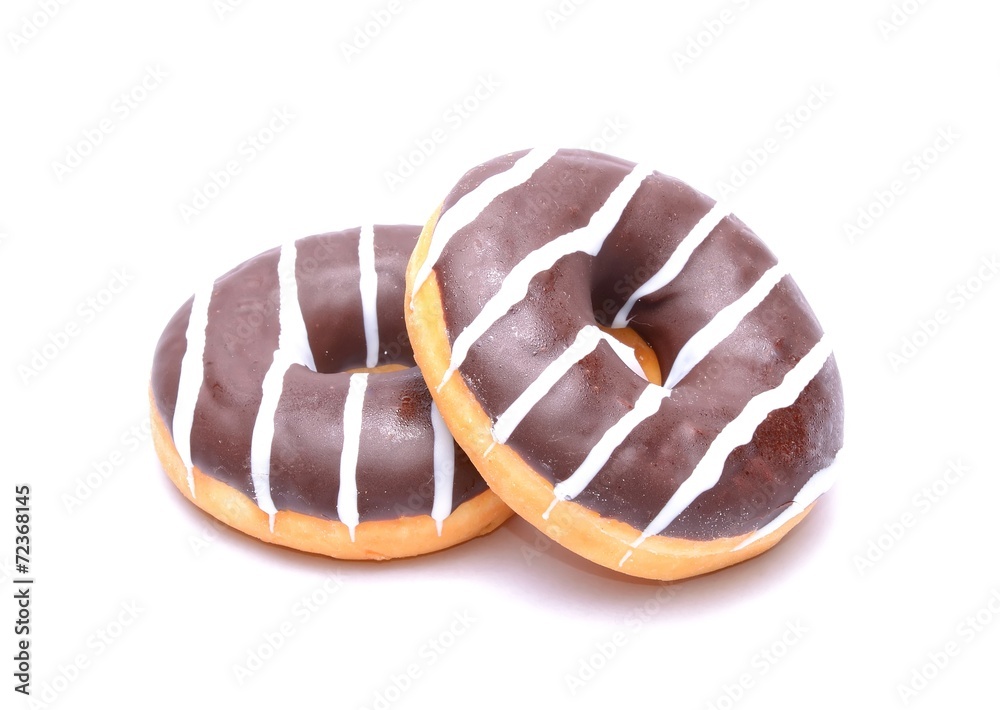 Chocolate Donuts isolated on white background Chocolate Donuts isolated on white background