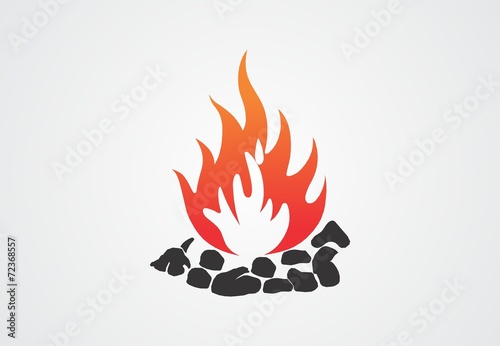 flaming, fire, stone, logo, vector, symbol