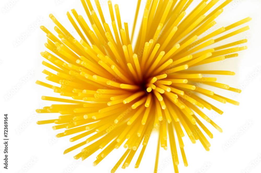 Pasta tied up by a rope isolated on a white background Pasta tied up by a rope isolated on a white background