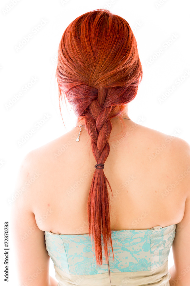 Naklejka premium model isolated on plain background back hands on hips