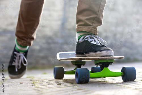 Skateboarder departing