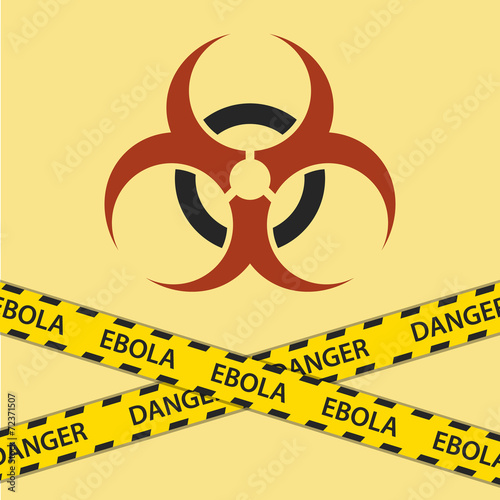 Warning ebola biohazard sign