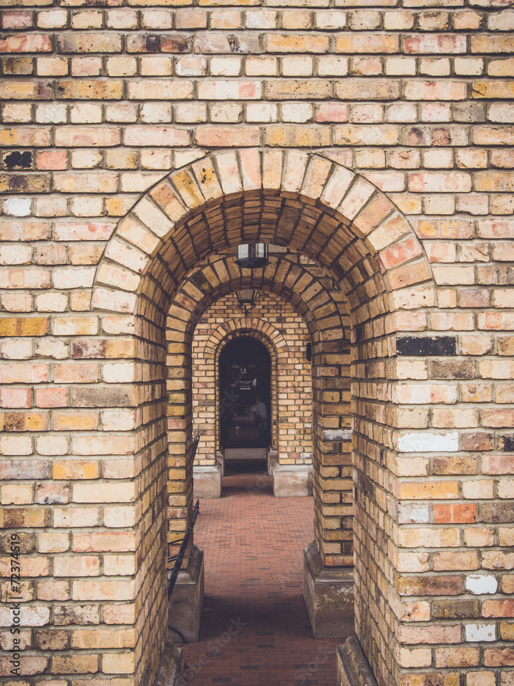 brick arches with a retro filter effect