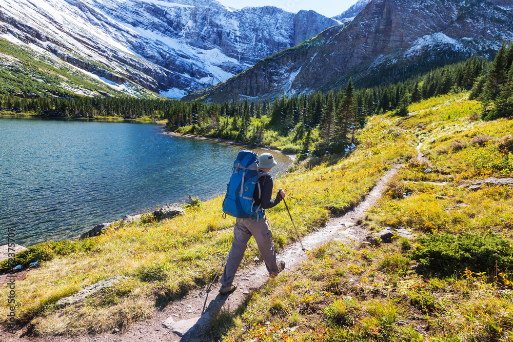 Naklejka premium Hike in Glacier