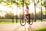 young woman on bicycle