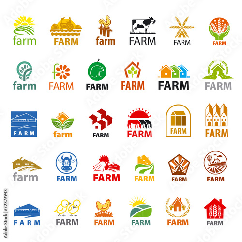 large set of vector logos farm