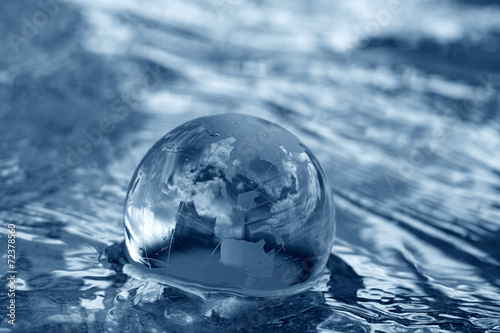 glass globe on water