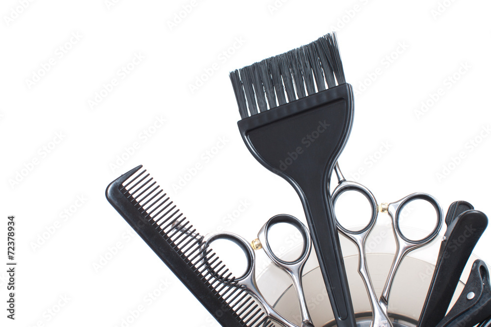 A Set of Hairdresser's Accessories Isolated. Stock Image. A Set of Hairdresser's Accessories Isolated. Stock Image.