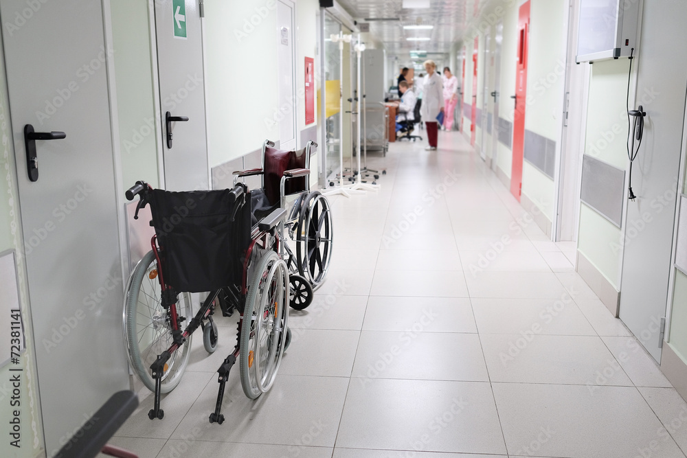 Interior of a hospital corridor Interior of a hospital corridor