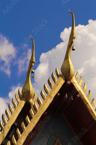 Thai art temple and golden roof