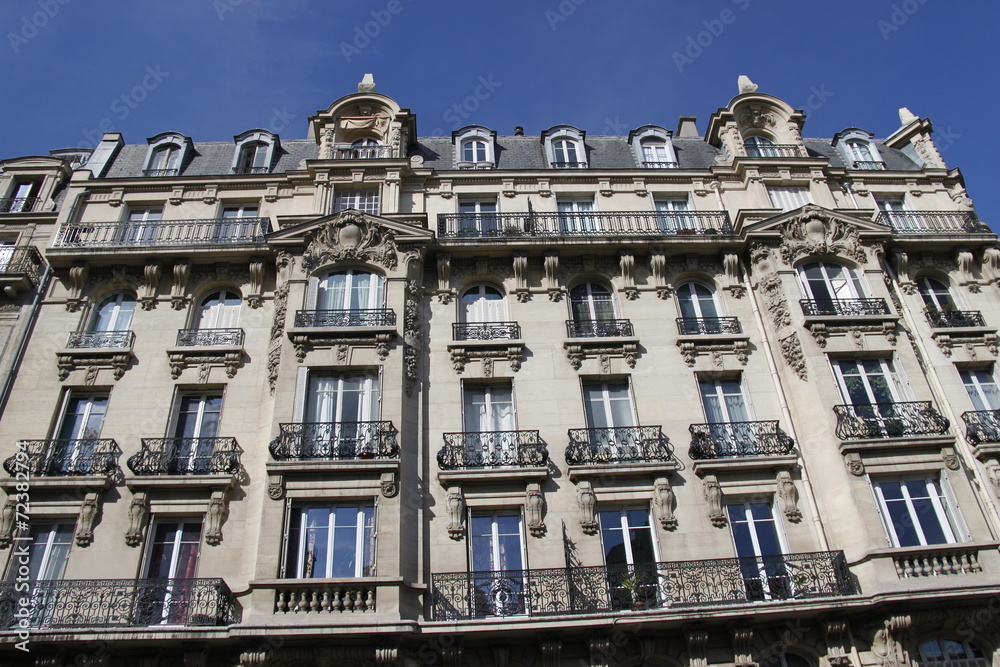 Façade d'immeuble du quartier de Passy à Paris