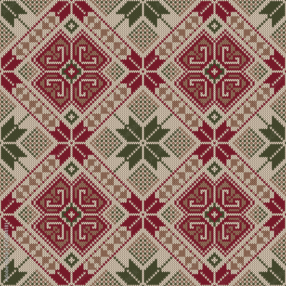 Vector illustration of Folk seamless pattern. Ethnic ornament