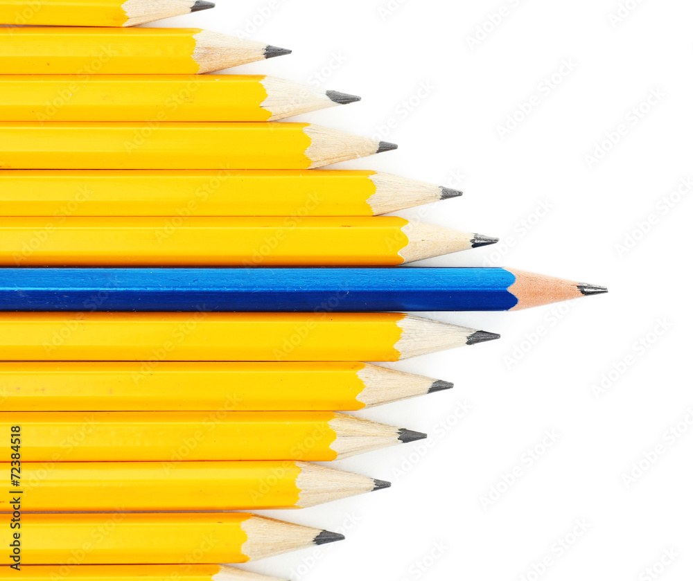 Obraz premium Individuality concept. Pencils isolated on white