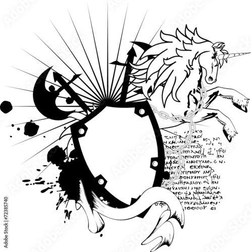 heraldic horse unicorn coat of arms crest