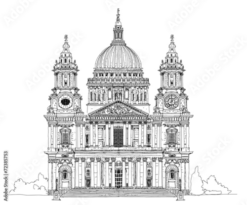 Fototapeta St. Pauls cathedral, London. Sketch collection